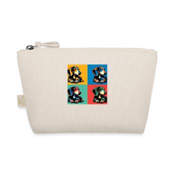 Pop Dachshund Dog Portrait - Pet Portrait - Organic Pouch - nature - Front