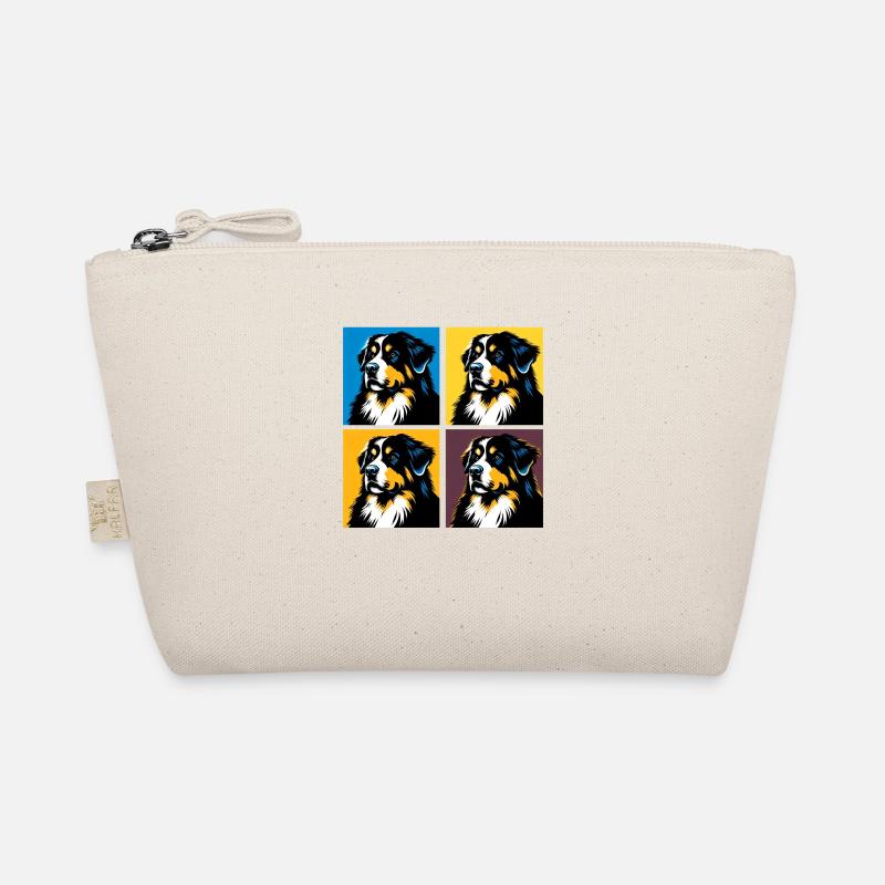 Pop Bernese Mountain Dog Dog Portrait Organic Pouch