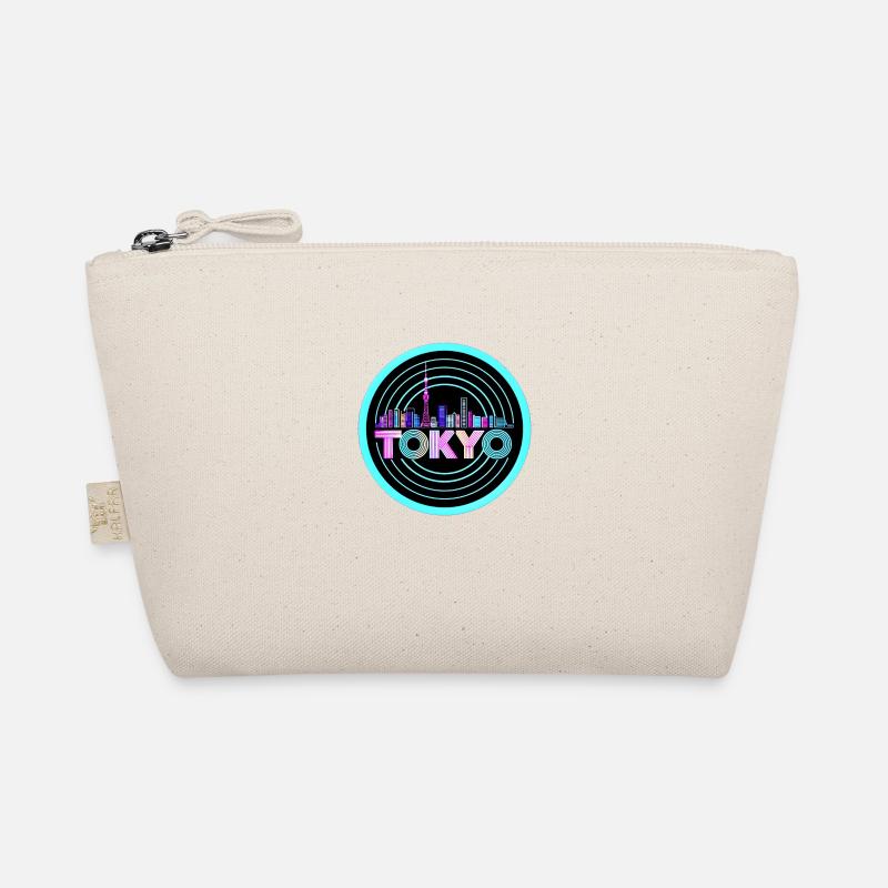 Tokyo Skyline1980's Synthwave Retro Neon Tee Organic Pouch