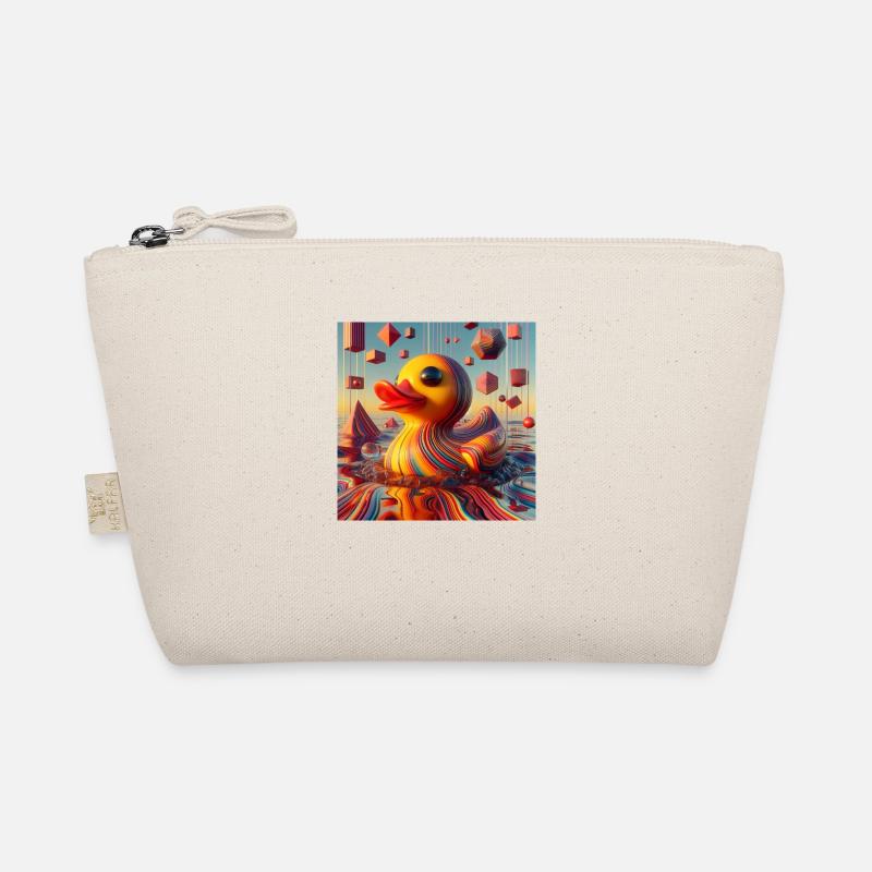 Bathing duck striped in risograph hyperrealism Organic Pouch