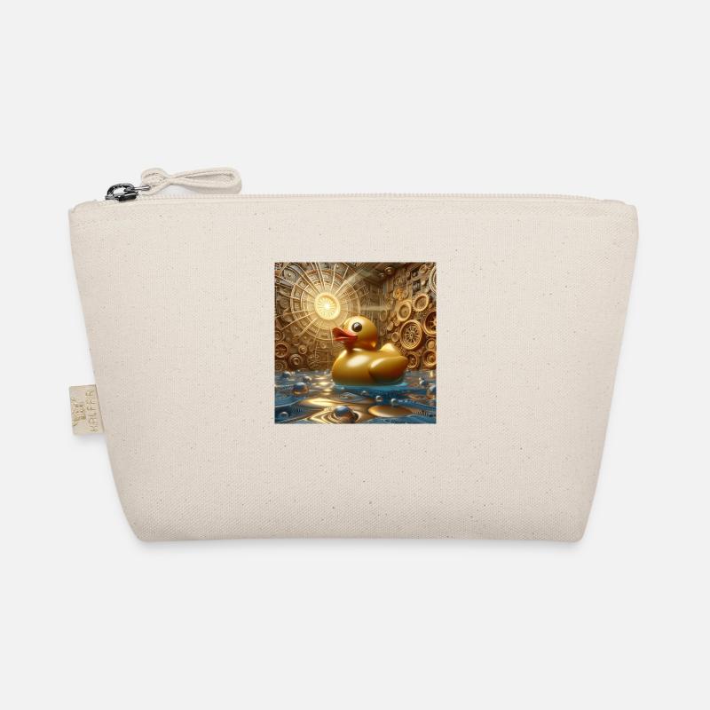 Bath Duck in Gold in Risograph Hyperrealism Organic Pouch