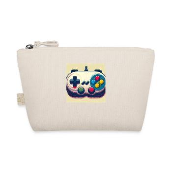 Retro Gamepad in Risograph - Organic Pouch - nature - Front