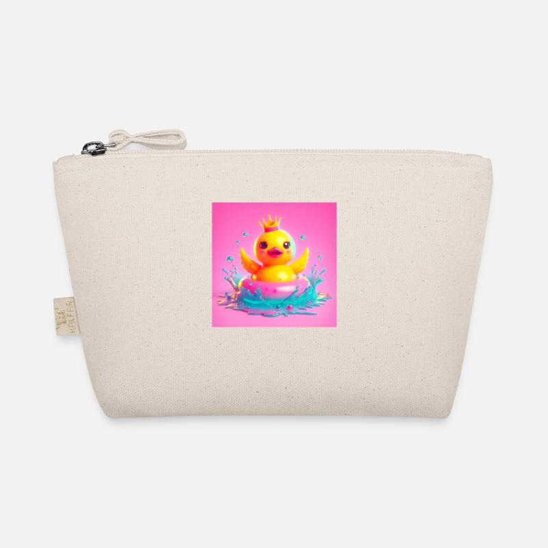 Bathing duck cheerful with crown in 3D hyperrealism Organic Pouch