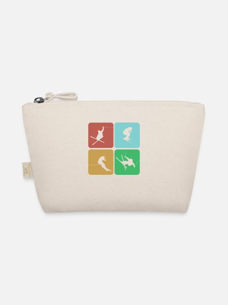 Skiing Ski Motif for Skier Skier - Organic Pouch - nature - Front