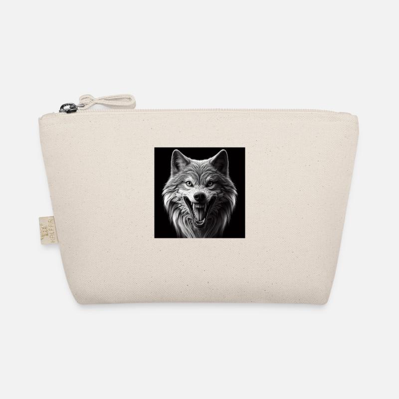 Loup Hyperréalisme 3D Gris sur Noir Trousse biologique
