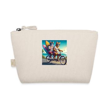 Gato Loco Riding Cat Dudes Fahrrad Katze Surfer - Bio-Täschchen - Natur - Vorne