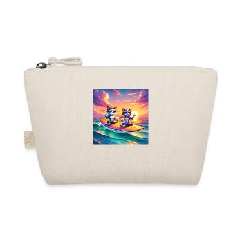 Gato Loco SurfingCat Surfende Katzen Surfboard Cat - Bio-Täschchen - Natur - Vorne