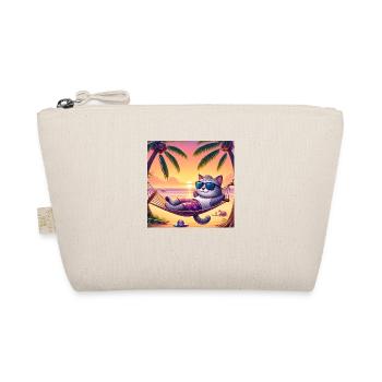Gato Loco Katze Sonnenuntergang Cat Sunset Palms - Organic Pouch - nature - Front