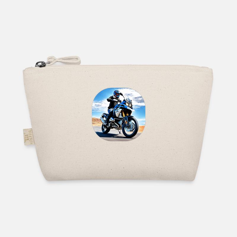 Motorcycle under blue sky Organic Pouch