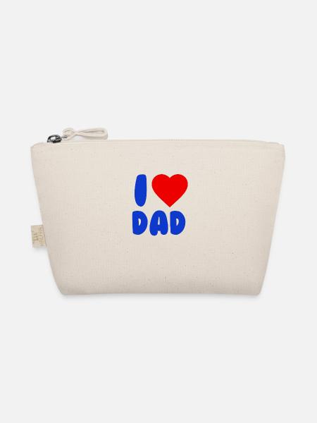I LOVE DAD Blue Red - Organic Pouch - nature - Front