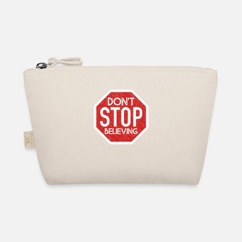DONT STOP BELIEVING WHITE GRUNGE - Bio-Täschchen - Natur