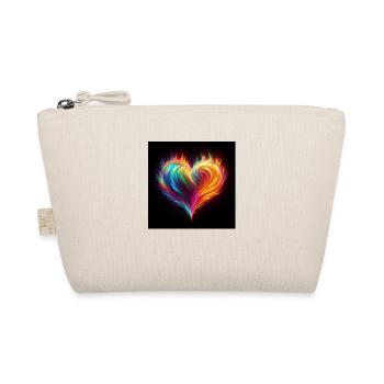 Rainbow fire heart - Organic Pouch - nature - Front