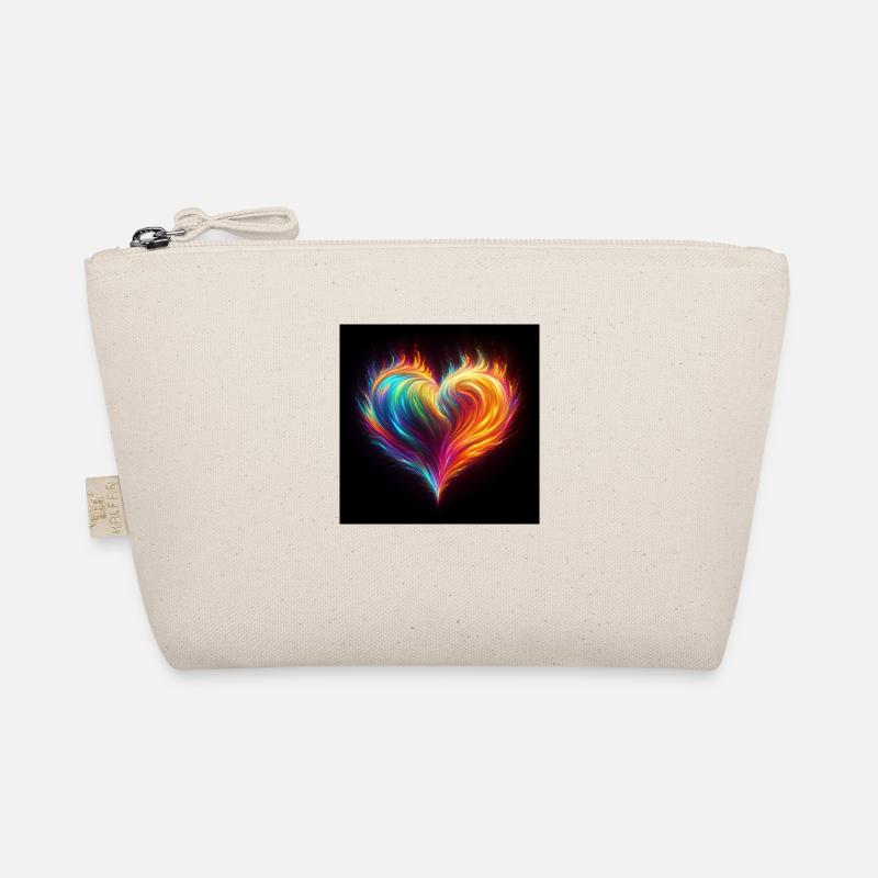 Rainbow fire heart Organic Pouch