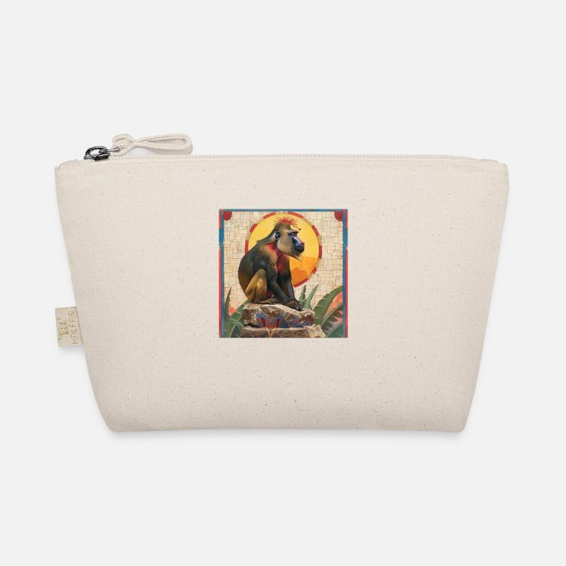 Aztec Mandrill - Organic Pouch - nature