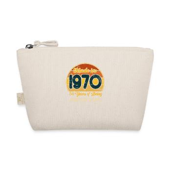 Born in 1970 - Vintage 1970's Retro Anniversary - Organic Pouch - nature - Front
