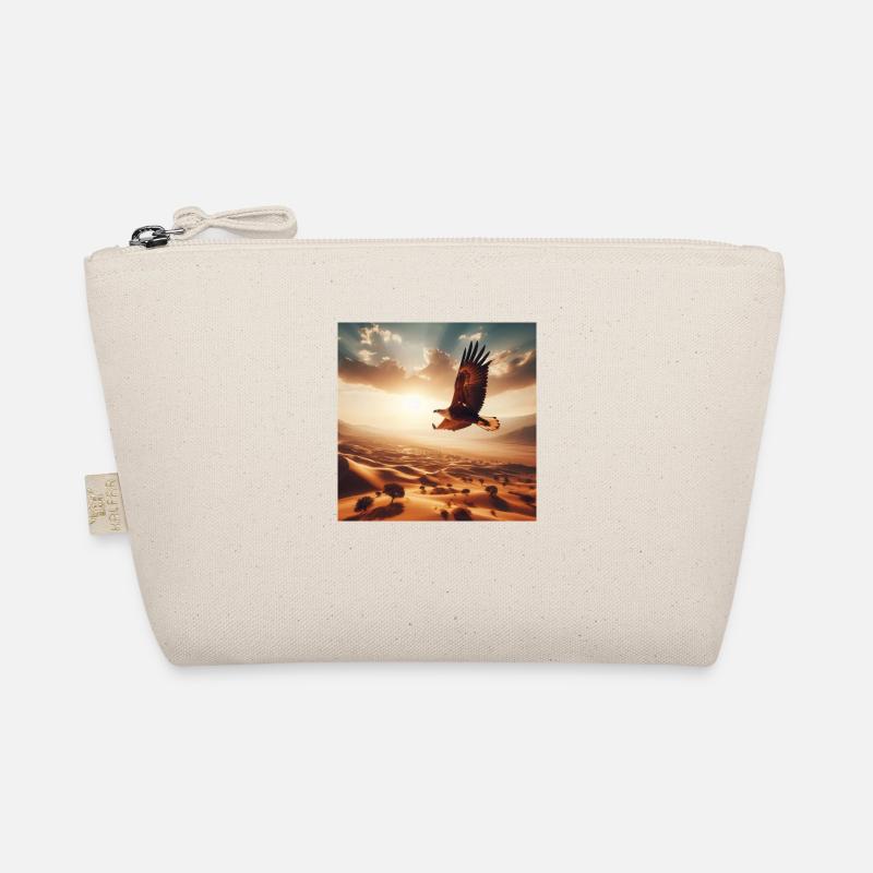 A majestic eagle soaring above the desert A Organic Pouch