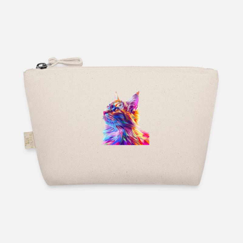 Polygon Cat Comic Style Organic Pouch