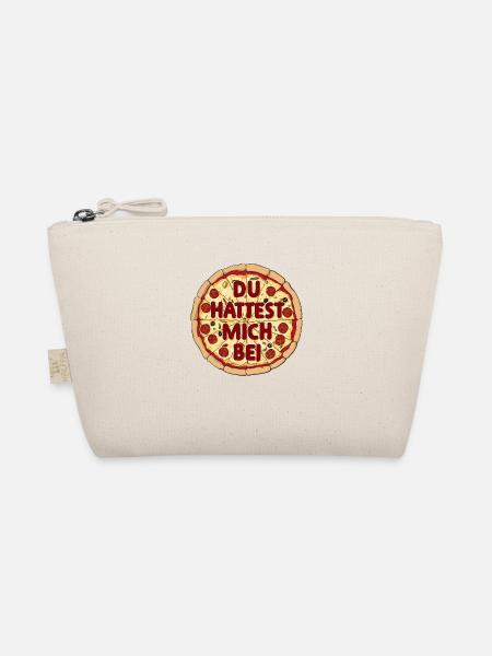 Du hattest mich bei Pizza Lustiges Design - Bio-Täschchen - Natur - Vorne