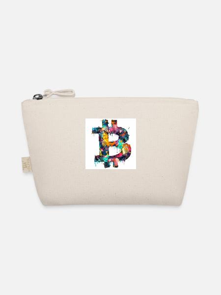 BTC Logo bunt Bitcoin kunst farbe Crypto - Bio-Täschchen - Natur