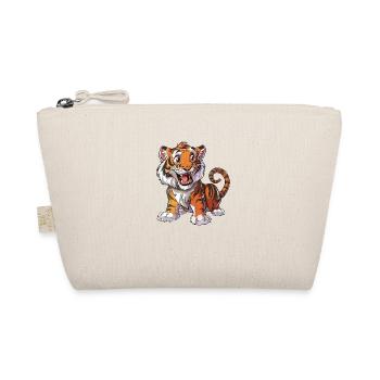 Happy Tiger Cartoon Animal Lover - Organic Pouch - nature - Front
