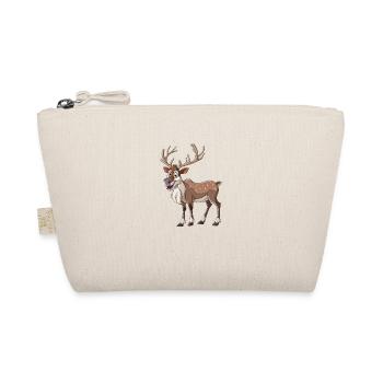 Cheerful reindeer with antlers - Organic Pouch - nature - Front