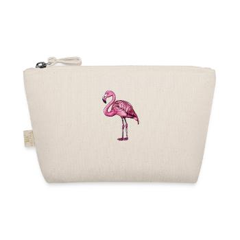Stylish Pink Flamingo Stands Serenely - Organic Pouch - nature - Front
