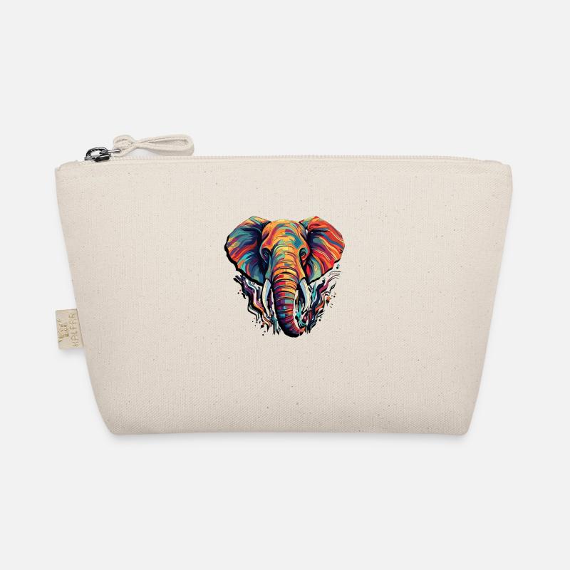 Abstrakter Elefant - Modernes und geometrisches Design - Bio-Täschchen - Natur