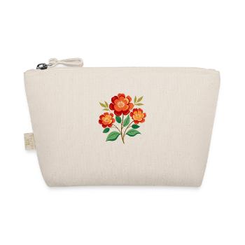 Vintage Blumen in Rot - Bio-Täschchen - Natur - Vorne