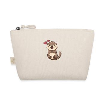 Cute otter with hearts - Organic Pouch - nature - Front