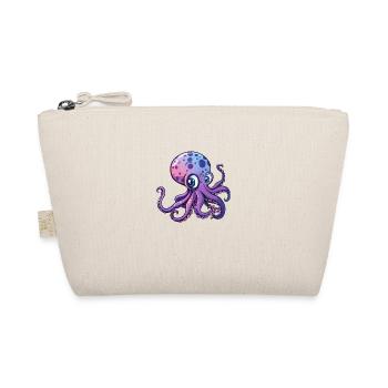 Niedlicher Lila Oktopus Mit Großen Augen - Bio-Täschchen - Natur - Vorne