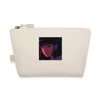 80s anime girl calming high quality fashion print - Organic Pouch - nature - Front