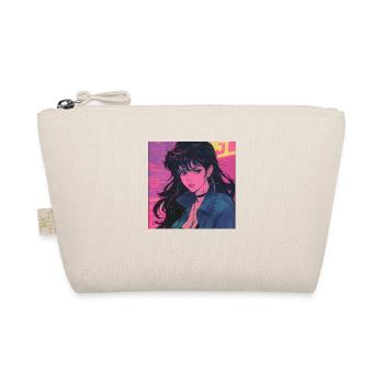 80s anime girl calming high quality fashion print - Organic Pouch - nature - Front