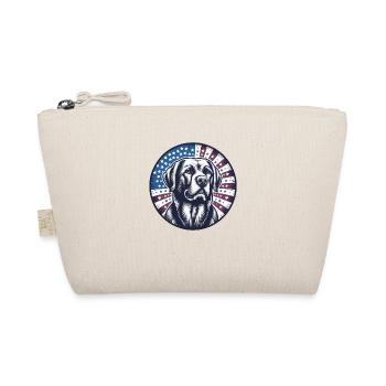 Dog America Flag Gift Idea - Organic Pouch - nature - Front