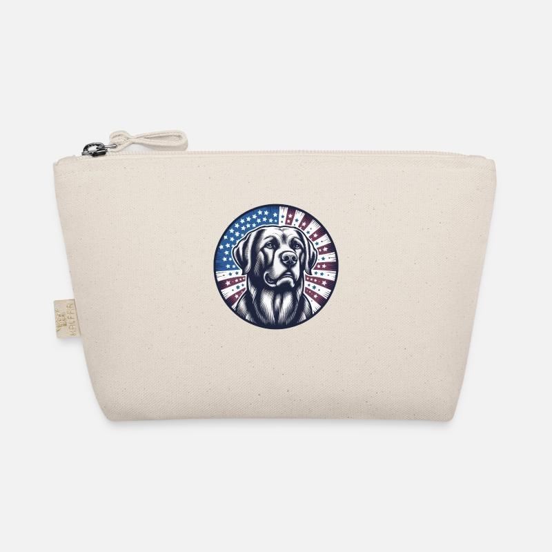 Hund Amerika Flagge Geschenkidee Bio-Täschchen
