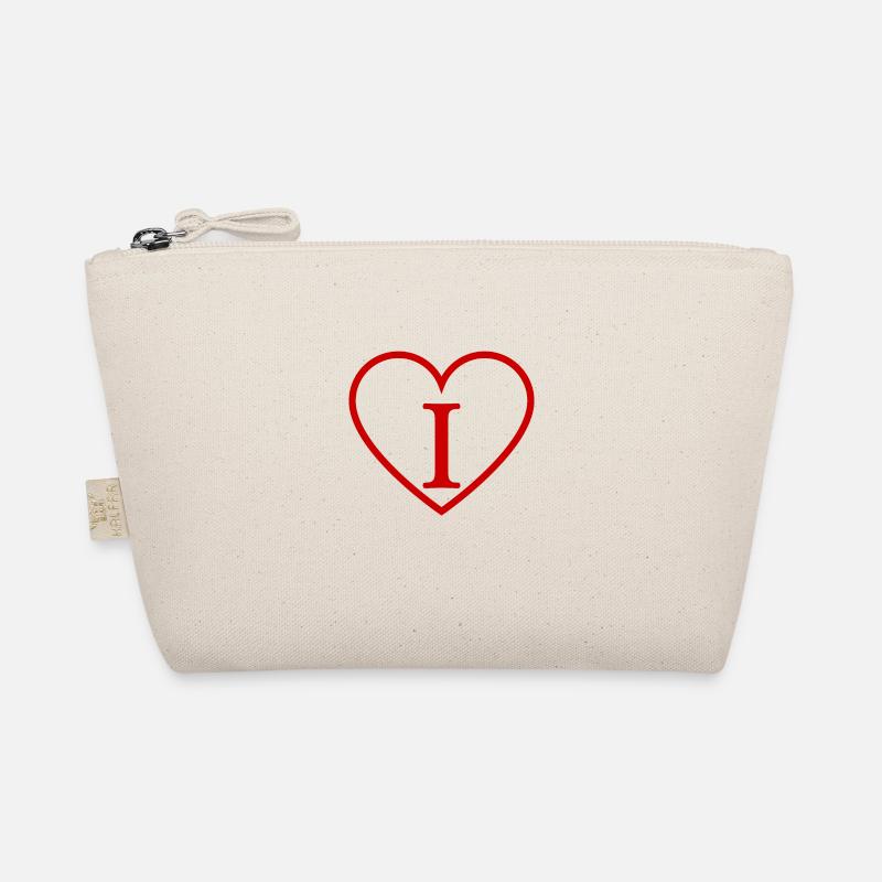 Letter i red heart Organic Pouch