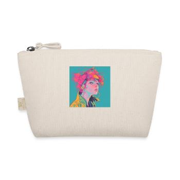 80s anime girl calming high quality fashion print - Organic Pouch - nature - Front