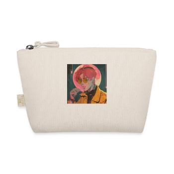 80s anime guy calming high quality fashion print - Organic Pouch - nature - Front