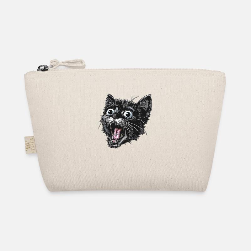 Chat noir surpris avec de grands yeux Trousse biologique