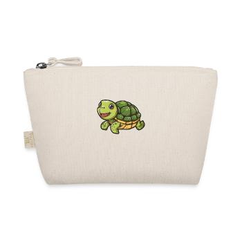 Lächelnde Schildkröte In Pastellfarben - Bio-Täschchen - Natur - Vorne