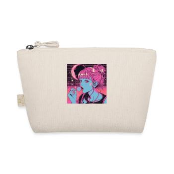 80s anime girl calming high quality fashion print - Organic Pouch - nature - Front