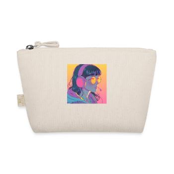 80s anime girl calming high quality fashion print - Organic Pouch - nature - Front