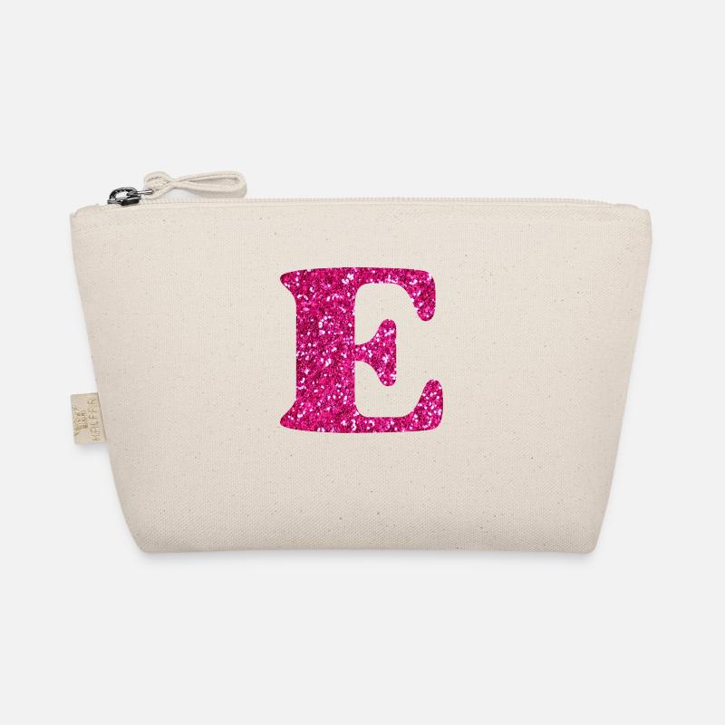 Letter e pink glitter Organic Pouch