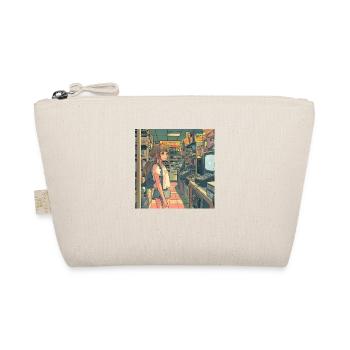 80s anime girl calming high quality fashion print - Organic Pouch - nature - Front