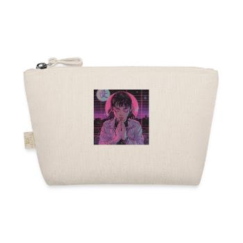 80s anime girl calming high quality fashion print - Organic Pouch - nature - Front