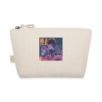 80s anime guy calming high quality fashion print - Organic Pouch - nature - Front