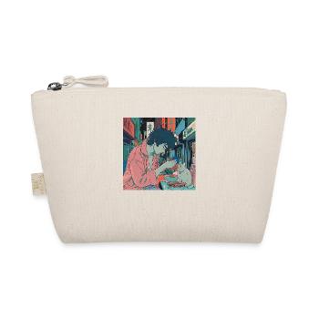 80s anime guy calming high quality fashion print - Organic Pouch - nature - Front