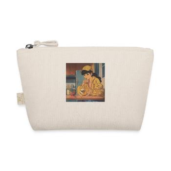 80s anime girl calming high quality fashion print - Organic Pouch - nature - Front