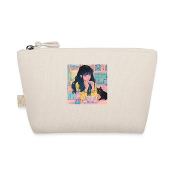 80s anime girl calming high quality fashion print - Organic Pouch - nature - Front