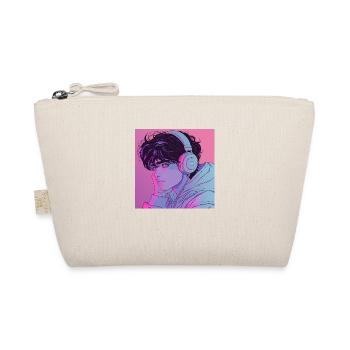 80s anime guy calming high quality fashion print - Organic Pouch - nature - Front