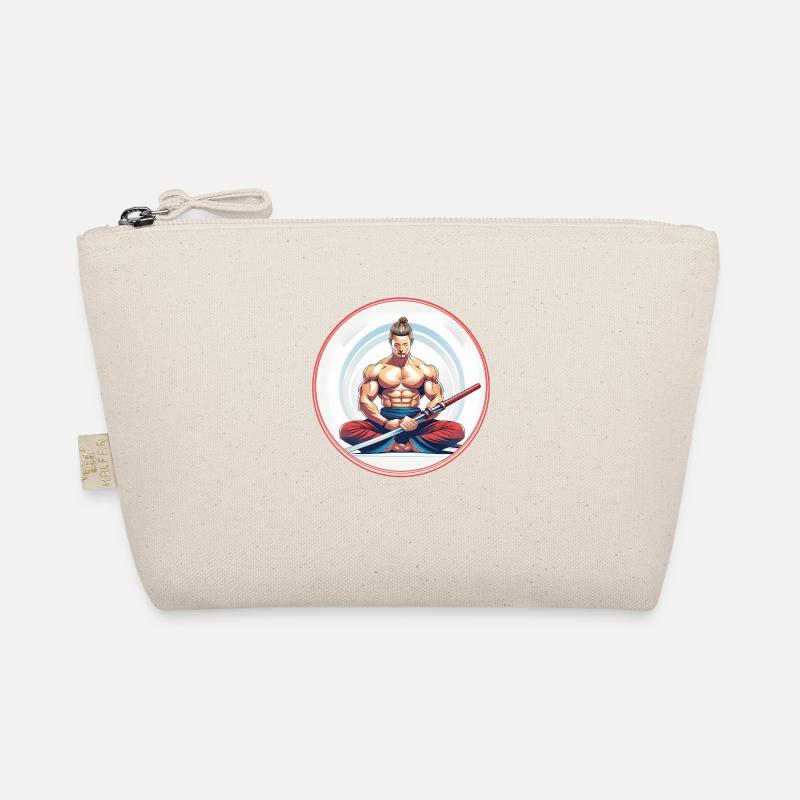 Meditierender Samurai mit Katana Bio-Täschchen